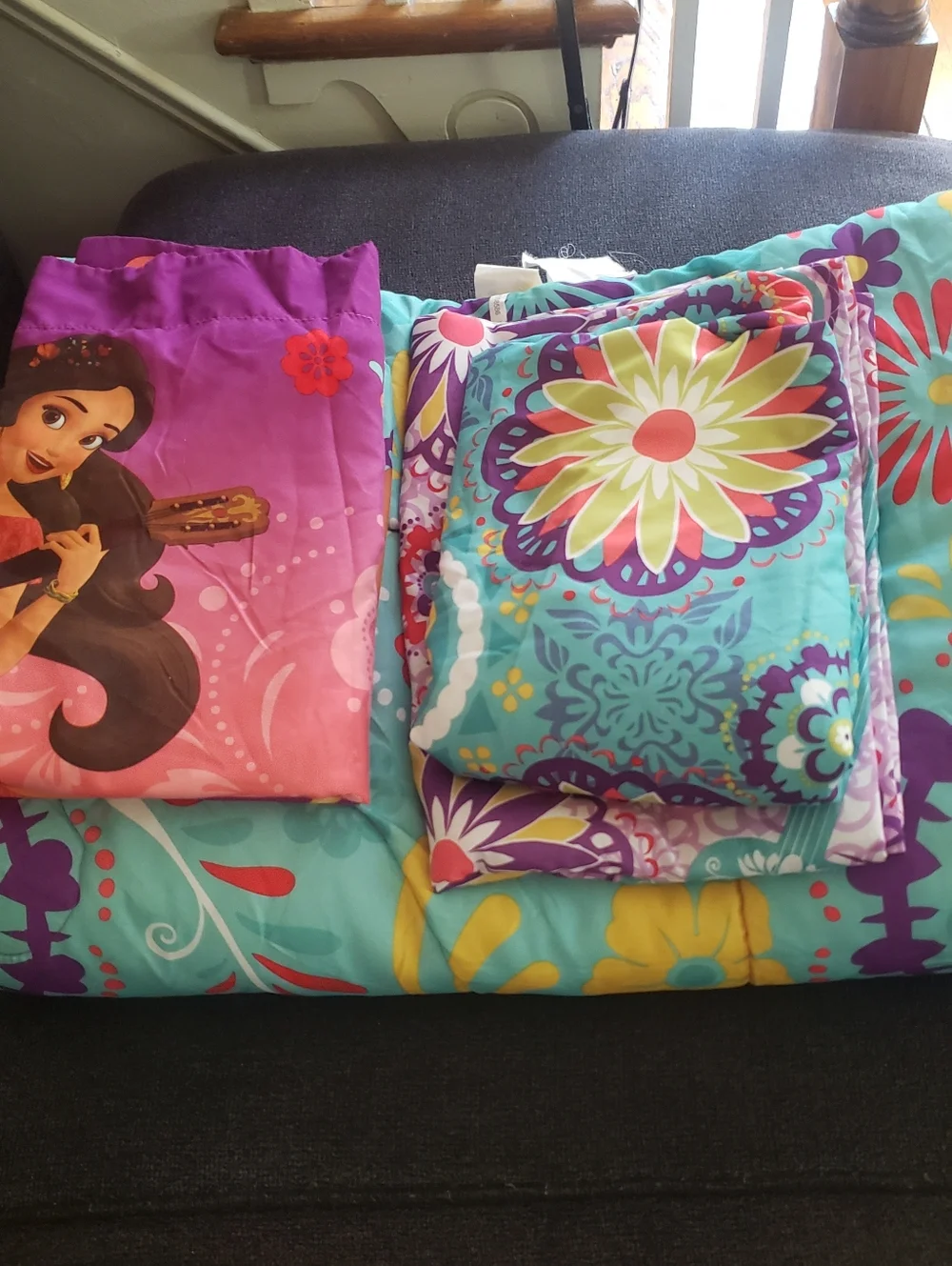 Disney Elena of Avalor Hot Pink and Turquoise Floral Throw